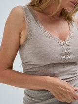 Seamless Basic Cotton Lacey | Baumwolle Tank Top Desert Melange