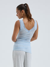Seamless Basic Cotton Lacey | Baumwolle Tank Top Hazy Sky