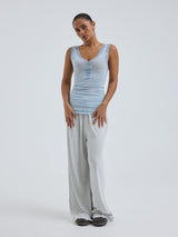 Seamless Basic Cotton Lacey | Baumwolle Tank Top Hazy Sky