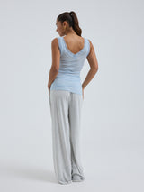 Seamless Basic Cotton Lacey | Baumwolle Tank Top Hazy Sky