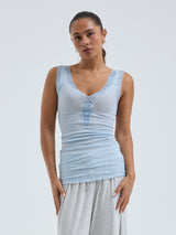 Seamless Basic Cotton Lacey | Baumwolle Tank Top Hazy Sky