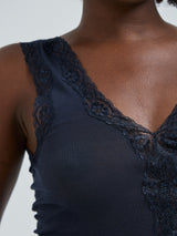 Seamless Basic Cotton Lacey | Baumwolle Tank Top Midnight