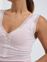 Seamless Basic Cotton Lacey | Baumwolle Tank Top Pale Rose