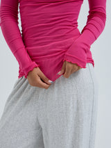 Seamless Basic Cotton Romance | Baumwolle L/S T-Shirt Berry Pink