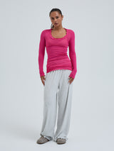 Seamless Basic Cotton Romance | Baumwolle L/S T-Shirt Berry Pink