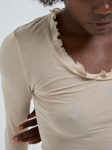 Seamless Basic Cotton Romance | Baumwolle L/S T-Shirt Dark sand