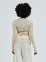 Seamless Basic Cotton Romance | Baumwolle L/S T-Shirt Dark sand