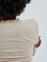 Seamless Basic Cotton Romance | Baumwolle L/S T-Shirt Dark sand