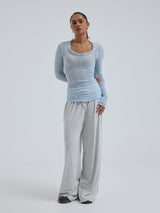 Seamless Basic Cotton Romance | Baumwolle L/S T-Shirt Hazy Sky