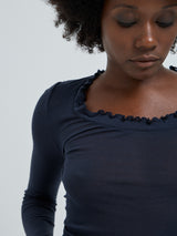 Seamless Basic Cotton Romance | Baumwolle L/S T-Shirt Midnight