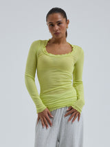 Seamless Basic Cotton Romance | Baumwolle L/S T-Shirt Neon Yellow