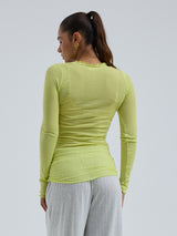 Seamless Basic Cotton Romance | Baumwolle L/S T-Shirt Neon Yellow