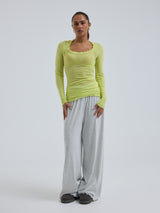 Seamless Basic Cotton Romance | Baumwolle L/S T-Shirt Neon Yellow