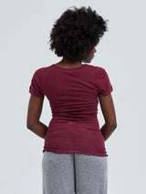 Seamless Basic Cotton Roseanna | Baumwolle S/S T-Shirt Burgundy