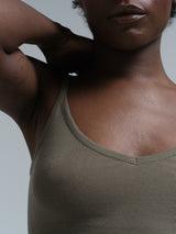 Seamless Basic Cotton Spaghetti | Baumwolle Strap Top Tea Leaf