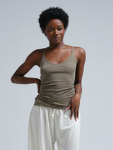 Seamless Basic Cotton Spaghetti | Baumwolle Strap Top Tea Leaf