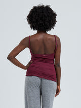 Seamless Basic Cotton Spaghetti | Baumwolle Strap Top Burgundy