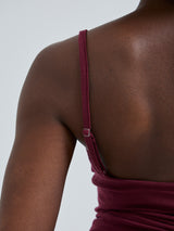 Seamless Basic Cotton Spaghetti | Baumwolle Strap Top Burgundy