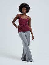 Seamless Basic Cotton Spaghetti | Baumwolle Strap Top Burgundy