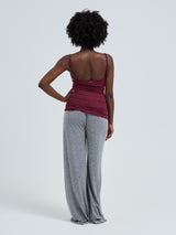 Seamless Basic Cotton Spaghetti | Baumwolle Strap Top Burgundy