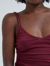 Seamless Basic Cotton Spaghetti | Baumwolle Strap Top Burgundy