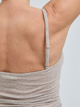 Seamless Basic Cotton Spaghetti | Baumwolle Strap Top Desert Melange