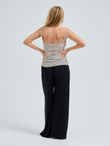 Seamless Basic Cotton Spaghetti | Baumwolle Strap Top Desert Melange