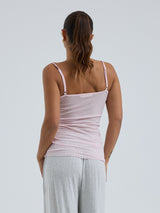 Seamless Basic Cotton Spaghetti | Baumwolle Strap Top Pale Rose
