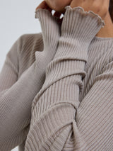 Seamless Basic Elegante | Merinowolle L/S T-Shirt Beige