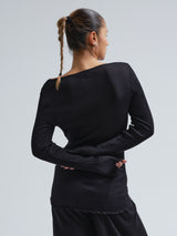 Seamless Basic Elegante | Merinowolle L/S T-Shirt Black