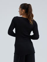 Seamless Basic Elegante | Merinowolle L/S T-Shirt Black