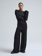 Seamless Basic Elegante | Merinowolle L/S T-Shirt Black