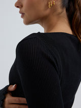 Seamless Basic Elegante | Merinowolle L/S T-Shirt Black