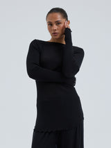 Seamless Basic Elegante | Merinowolle L/S T-Shirt Black