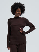 Seamless Basic Elegante | Merinowolle L/S T-Shirt Dark Brown