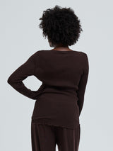Seamless Basic Elegante | Merinowolle L/S T-Shirt Dark Brown