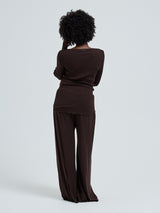 Seamless Basic Elegante | Merinowolle L/S T-Shirt Dark Brown