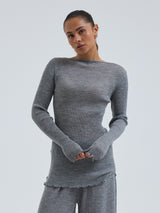 Seamless Basic Elegante | Merinowolle L/S T-Shirt Grey Melange