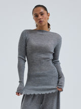 Seamless Basic Elegante | Merinowolle L/S T-Shirt Grey Melange
