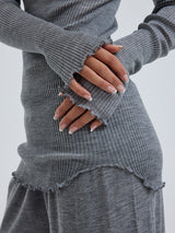 Seamless Basic Elegante | Merinowolle L/S T-Shirt Grey Melange