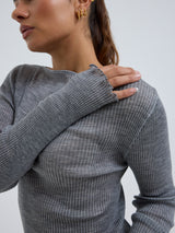 Seamless Basic Elegante | Merinowolle L/S T-Shirt Grey Melange