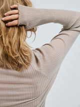 Seamless Basic Fiori | Merinowolle L/S T-Shirt Beige