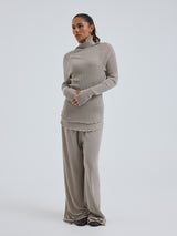 Seamless Basic Fiori | Merinowolle L/S T-Shirt Beige