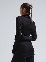 Seamless Basic Fiori | Merinowolle L/S T-Shirt Black