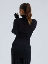 Seamless Basic Fiori | Merinowolle L/S T-Shirt Black