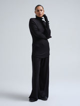Seamless Basic Fiori | Merinowolle L/S T-Shirt Black