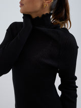 Seamless Basic Fiori | Merinowolle L/S T-Shirt Black