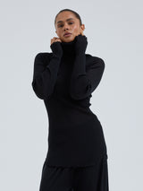 Seamless Basic Fiori | Merinowolle L/S T-Shirt Black