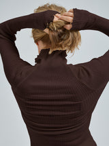 Seamless Basic Fiori | Merinowolle L/S T-Shirt Dark Brown