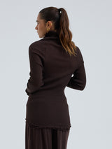 Seamless Basic Fiori | Merinowolle L/S T-Shirt Dark Brown